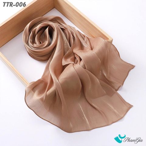 Khăn Choàng Tằm Gân Đơn Sắc Cao Cấp Màu Nâu Bạc Xỉu (TTR006)