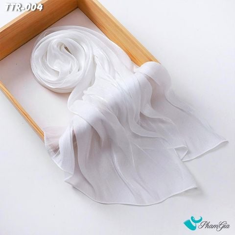 Khăn Choàng Tằm Gân Đơn Sắc Cao Cấp Màu Trắng (TTR004)