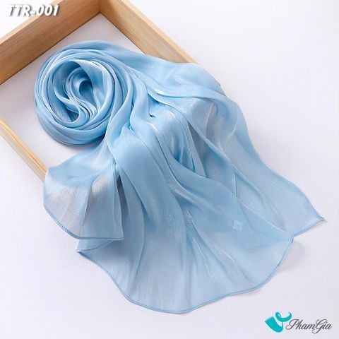 Khăn Choàng Tằm Gân Đơn Sắc Cao Cấp Màu Xanh Baby (TTR001)