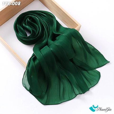 Khăn Choàng Tằm Gân Đơn Sắc Cao Cấp Màu Xanh Lục Bảo (TTR008)