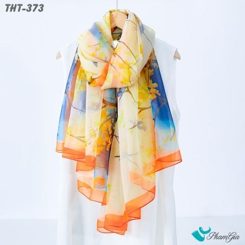 Khăn Choàng Tằm Họa Tiết Rừng Thu Trang Nhã (THT373)