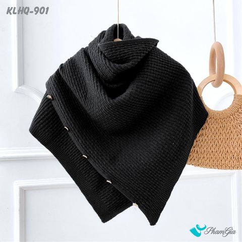 Khăn Len Giữ Ấm Đa Năng Phong Cách Hàn Quốc Cao Cấp Màu Đen