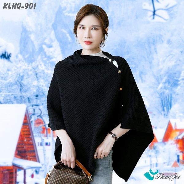 Khăn Len Giữ Ấm Đa Năng Phong Cách Hàn Quốc Cao Cấp Màu Đen (KLHQ901)