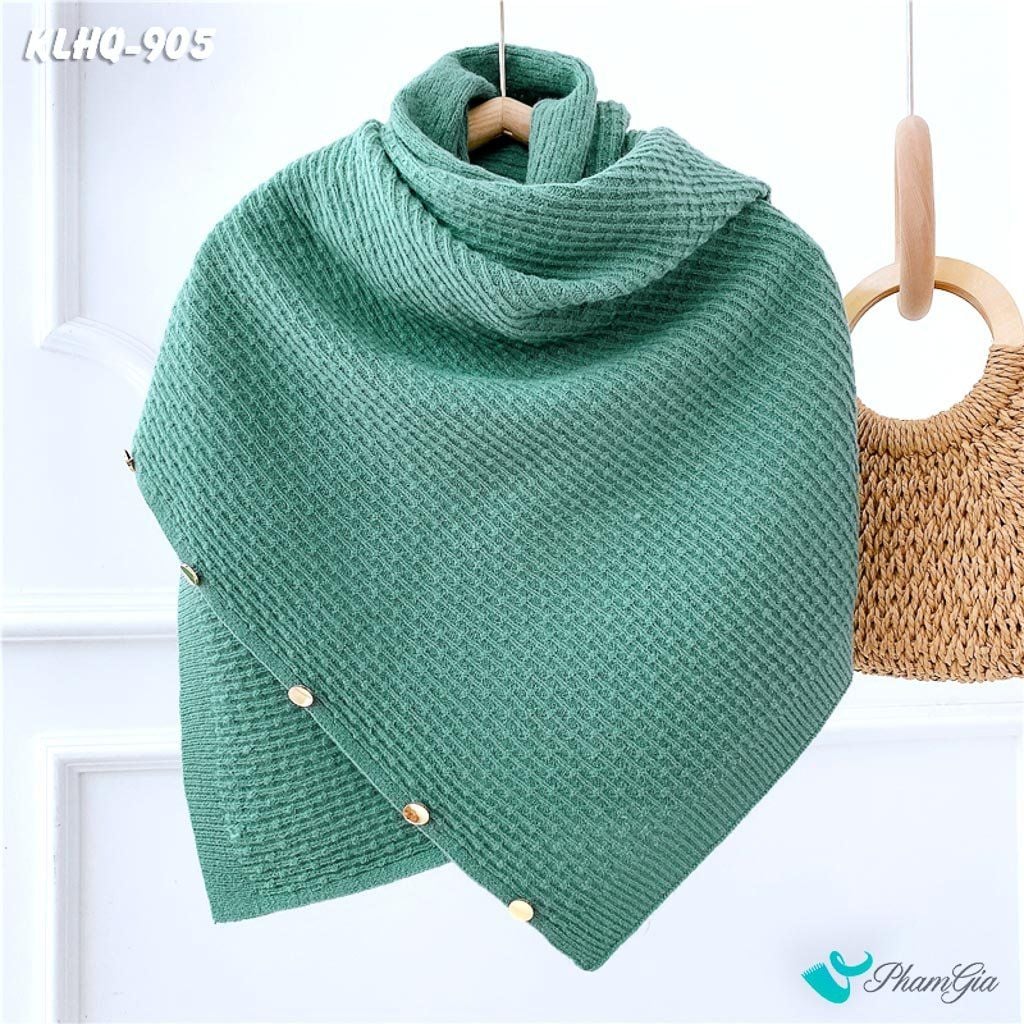Khăn Len Giữ Ấm Đa Năng Phong Cách Hàn Quốc Cao Cấp Màu Xanh
