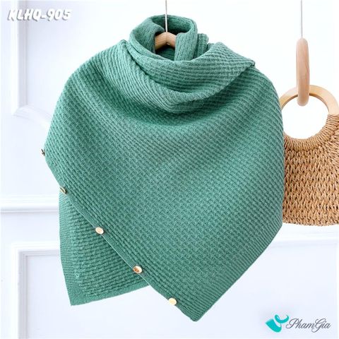 Khăn Len Giữ Ấm Đa Năng Phong Cách Hàn Quốc Cao Cấp Màu Xanh