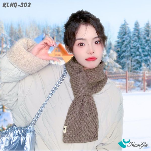 Khăn Len Giữ Ấm Phong Cách Hàn Quốc Thanh Lịch Màu Nâu (KLHQ302)