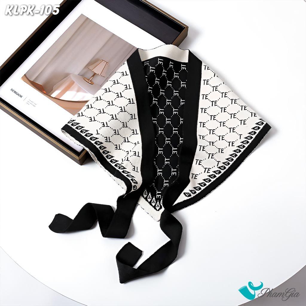 Khăn Len Phụ Kiện Họa Tiết Hiện Đại Phối Màu Đen Trắng (KLPK105)