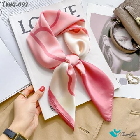 Khăn Lụa Vuông 70*70Cm Phong Cách Hàn Quốc Họa Tiết Hoa Hồng (LVHQ092)