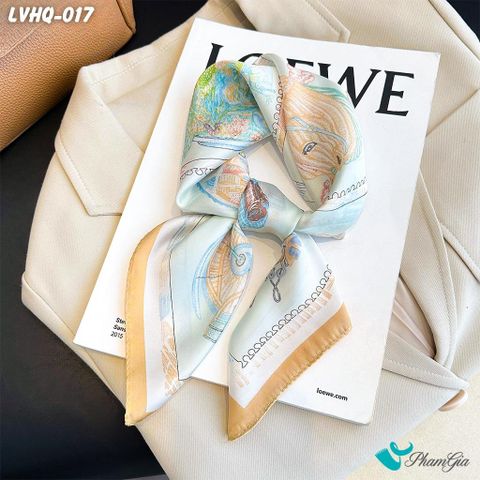 Khăn Lụa Vuông 70*70Cm Phong Cách Hàn Quốc Họa Tiết Nghệ Thuật (LVHQ017)