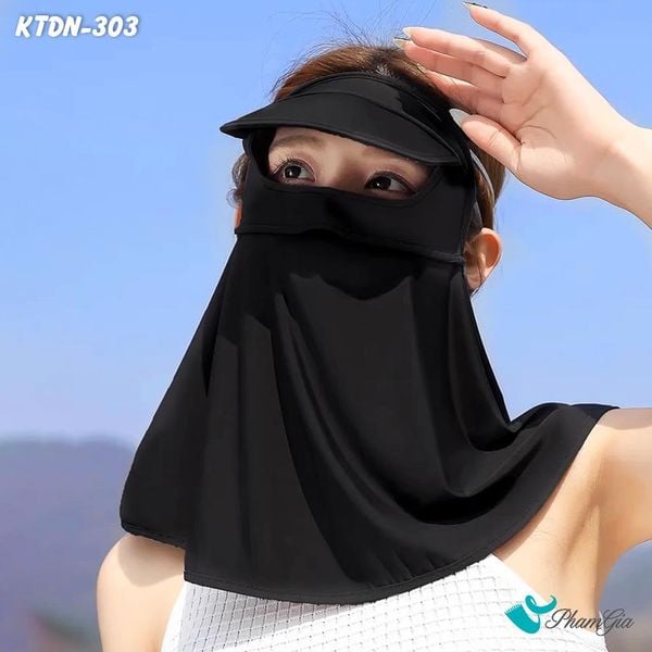 Khẩu Trang Chống Nắng Full Face 360 Độ Màu Đen (KTDN303)