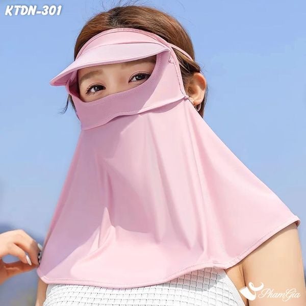 Khẩu Trang Chống Nắng Full Face 360 Độ Màu Hồng Pastel (KTDN301)