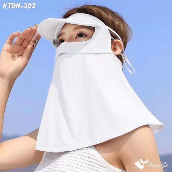Khẩu Trang Chống Nắng Full Face 360 Độ Màu Trắng (KTDN302)