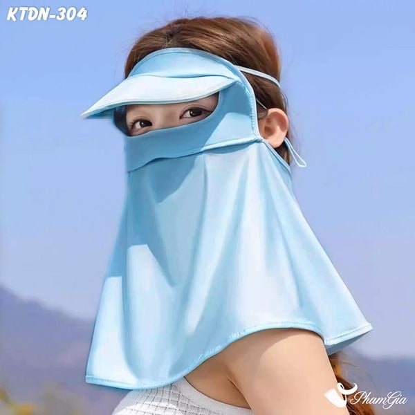Khẩu Trang Chống Nắng Full Face 360 Độ Màu Xanh Baby (KTDN304)