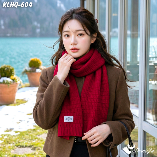 Khăn Choàng Len Giữ Ấm Đơn Sắc Màu Đỏ Cao Cấp (KLHQ604)