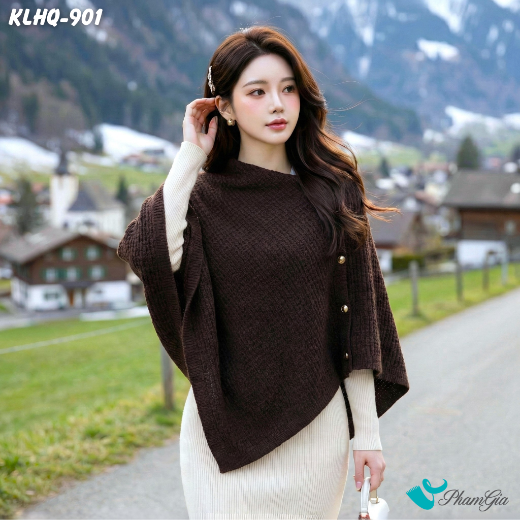 Khăn Len Giữ Ấm Đa Năng Phong Cách Hàn Quốc Cao Cấp Màu Nâu Socola (KLHQ901)