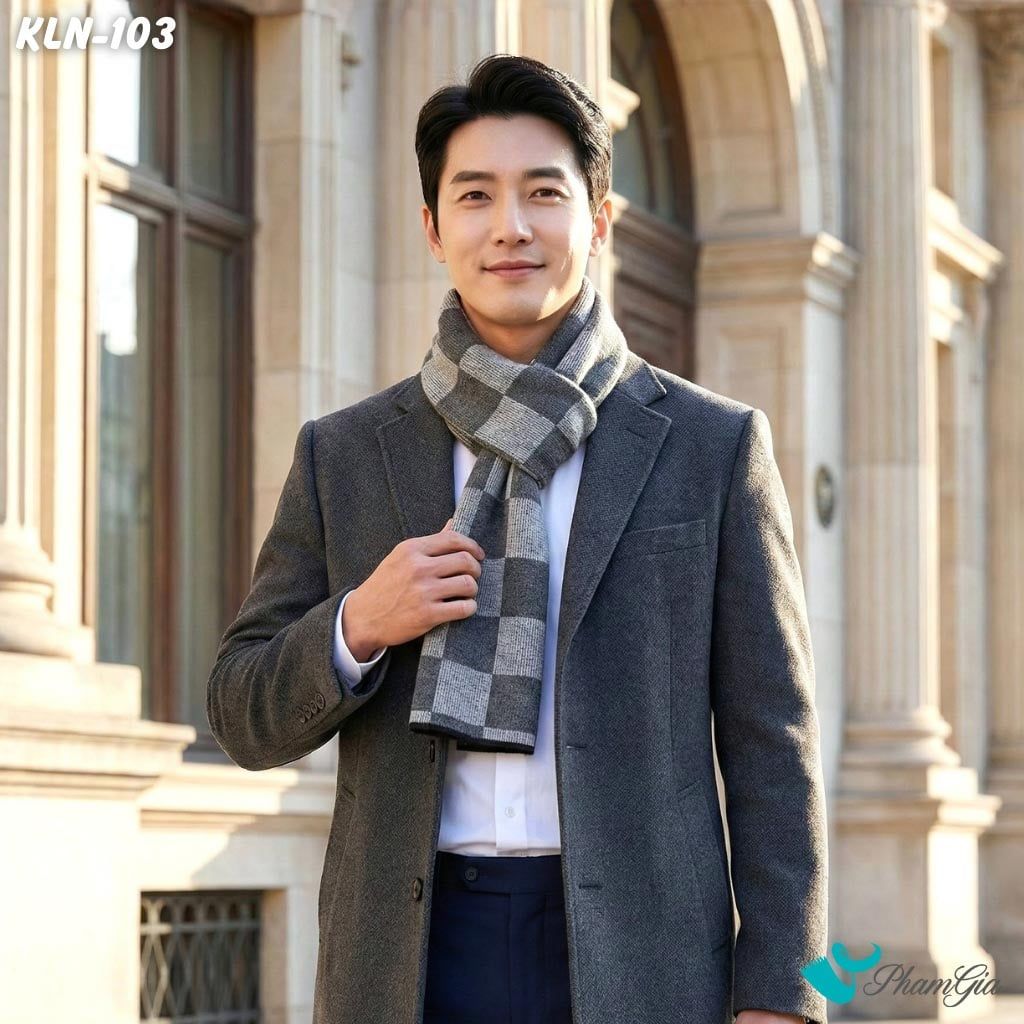 Khăn Choàng Len Cashmere Cao Cấp Họa Tiết Sang Trọng Và Lịch Lãm Cho Nam (KLN103)