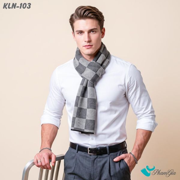 Khăn Choàng Len Cashmere Cao Cấp Họa Tiết Sang Trọng Và Lịch Lãm Cho Nam (KLN103)