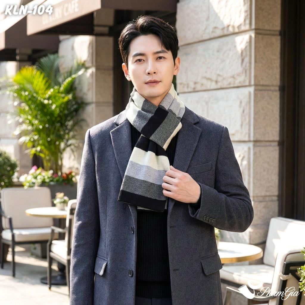 Khăn Choàng Len Cashmere Cao Cấp Họa Tiết Sang Trọng Và Lịch Lãm Cho Nam (KLN104)