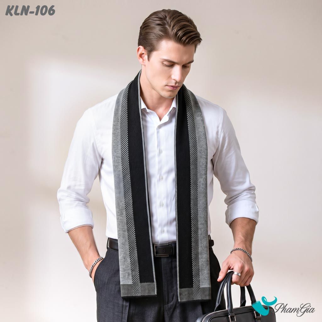 Khăn Choàng Len Cao Cấp Họa Tiết Sang Trọng Và Lịch Lãm Cho Nam (KLN106)
