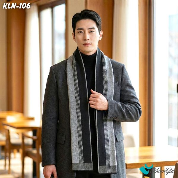 Khăn Choàng Len Cashmere Cao Cấp Họa Tiết Sang Trọng Và Lịch Lãm Cho Nam (KLN106)