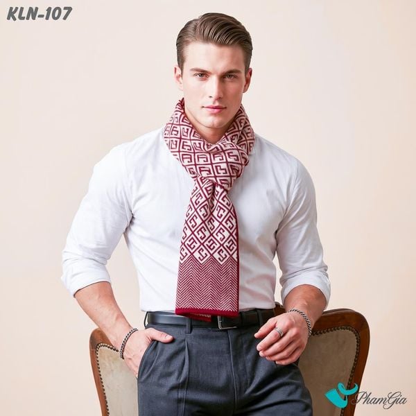Khăn Choàng Len Cashmere Cao Cấp Họa Tiết Sang Trọng Và Lịch Lãm Cho Nam (KLN107)