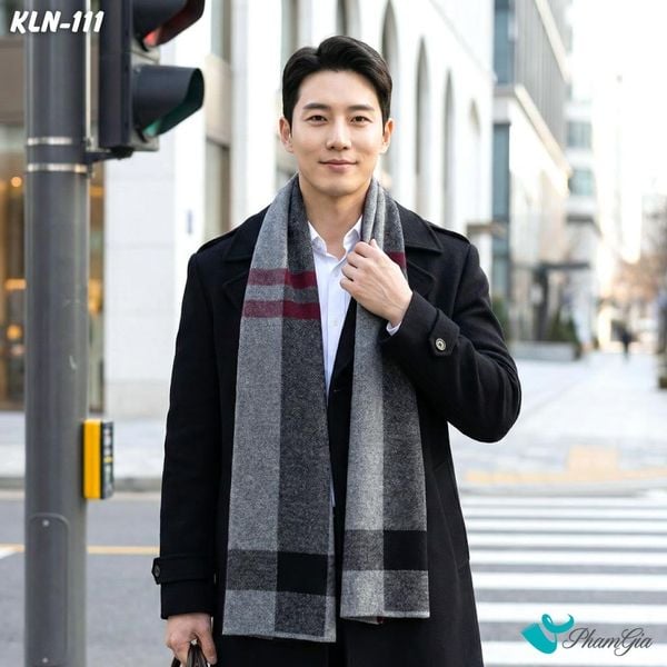 Khăn Choàng Len Cashmere Cao Cấp Họa Tiết Sang Trọng Và Lịch Lãm Cho Nam (KLN111)