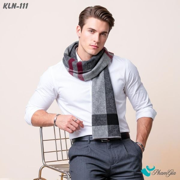Khăn Choàng Len Cashmere Cao Cấp Họa Tiết Sang Trọng Và Lịch Lãm Cho Nam (KLN111)