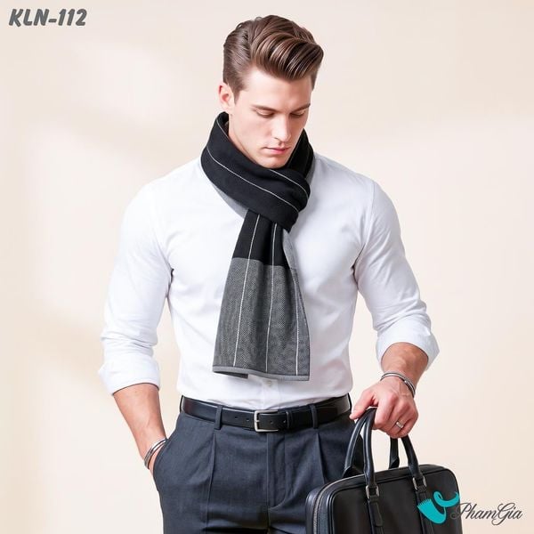 Khăn Choàng Len Cashmere Cao Cấp Họa Tiết Sang Trọng Và Lịch Lãm Cho Nam (KLN112)