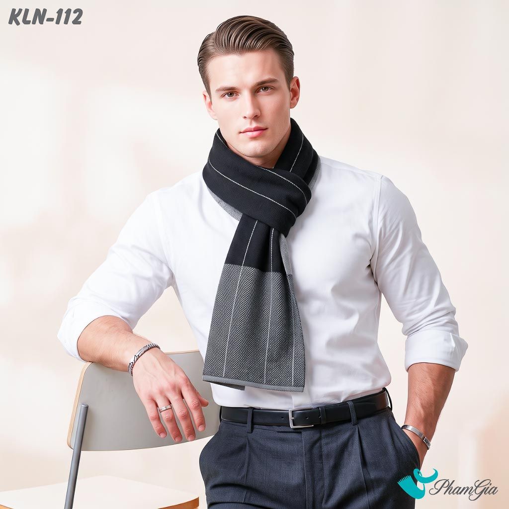 Khăn Choàng Len Cashmere Cao Cấp Họa Tiết Sang Trọng Và Lịch Lãm Cho Nam (KLN112)