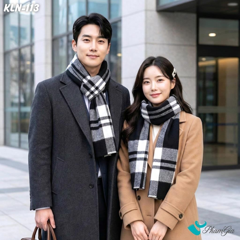 Khăn Choàng Len Cashmere Cao Cấp Họa Tiết Sang Trọng Và Lịch Lãm Cho Nam (KLN113)