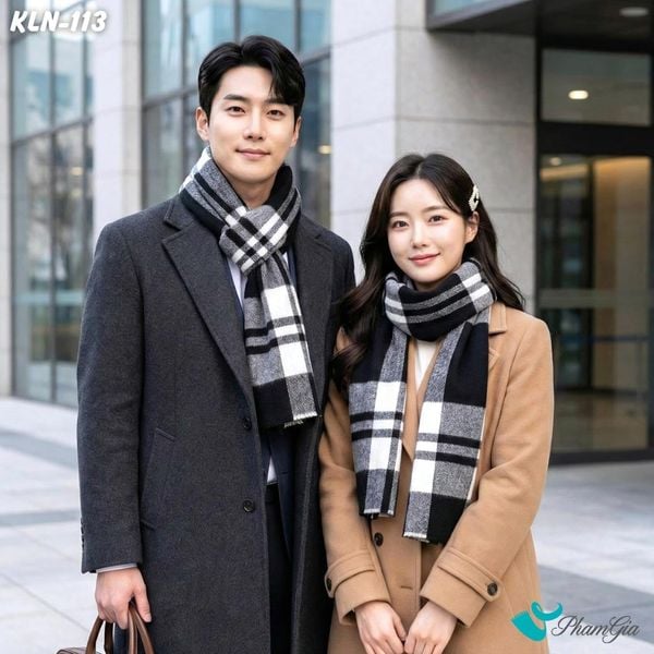 Khăn Choàng Len Cashmere Cao Cấp Họa Tiết Sang Trọng Và Lịch Lãm Cho Nam (KLN113)