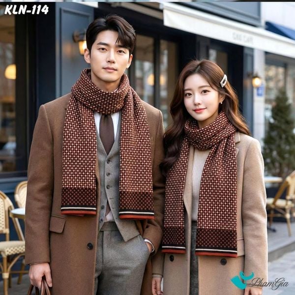 Khăn Choàng Len Cashmere Cao Cấp Họa Tiết Sang Trọng Và Lịch Lãm Cho Nam (KLN114)