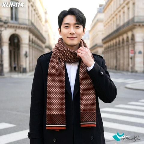 Khăn Choàng Len Cashmere Cao Cấp Họa Tiết Sang Trọng Và Lịch Lãm Cho Nam (KLN114)