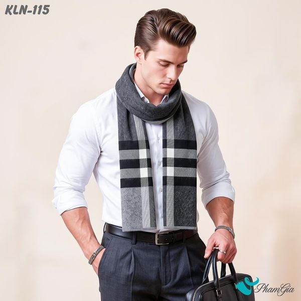 Khăn Choàng Len Cashmere Cao Cấp Họa Tiết Sang Trọng Và Lịch Lãm Cho Nam (KLN115)
