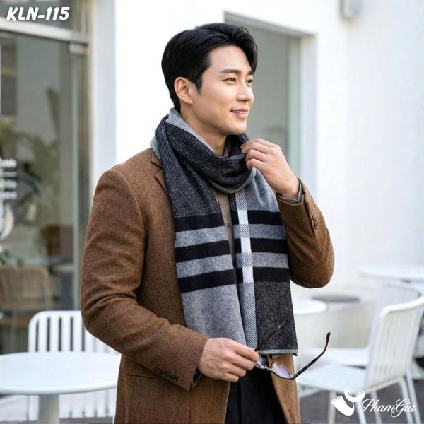 Khăn Choàng Len Cashmere Cao Cấp Họa Tiết Sang Trọng Và Lịch Lãm Cho Nam (KLN115)