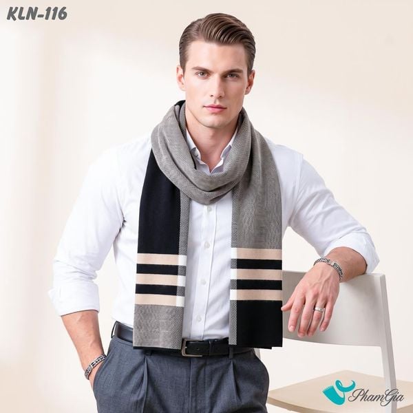 Khăn Choàng Len Cashmere Cao Cấp Họa Tiết Sang Trọng Và Lịch Lãm Cho Nam (KLN116)