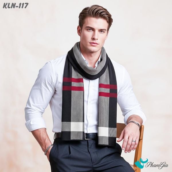Khăn Choàng Len Cashmere Cao Cấp Họa Tiết Sang Trọng Và Lịch Lãm Cho Nam (KLN117)