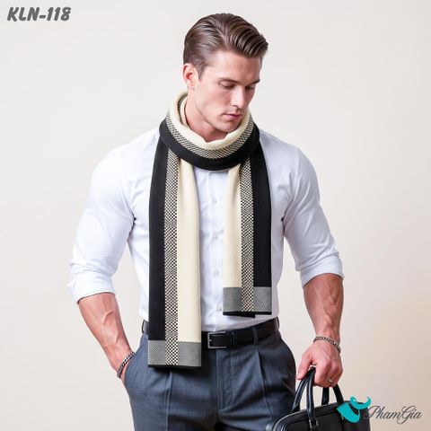 Khăn Choàng Len Cashmere Cao Cấp Họa Tiết Sang Trọng Và Lịch Lãm Cho Nam (KLN118)