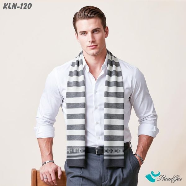 Khăn Choàng Len Cashmere Cao Cấp Họa Tiết Sang Trọng Và Lịch Lãm Cho Nam (KLN120)
