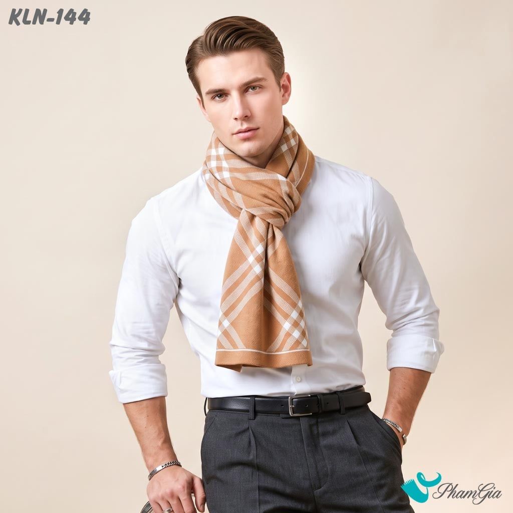 Khăn Choàng Len Cao Cấp Họa Tiết Sang Trọng Và Lịch Lãm Cho Nam (KLN144)