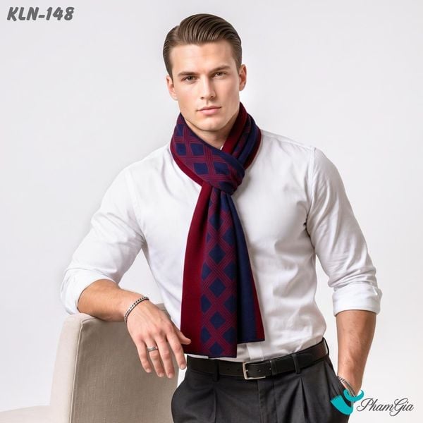 Khăn Choàng Len Cao Cấp Họa Tiết Sang Trọng Và Lịch Lãm Cho Nam (KLN148)