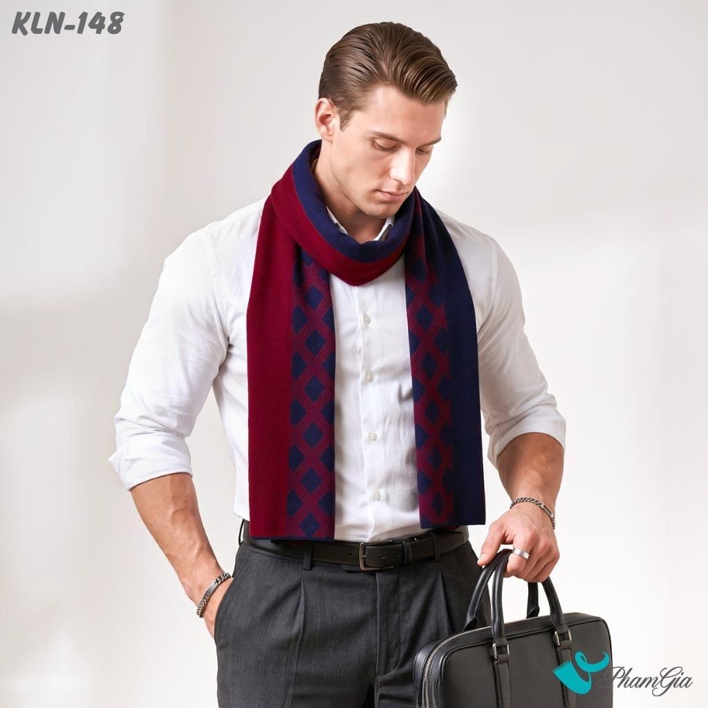 Khăn Choàng Len Cao Cấp Họa Tiết Sang Trọng Và Lịch Lãm Cho Nam (KLN148)