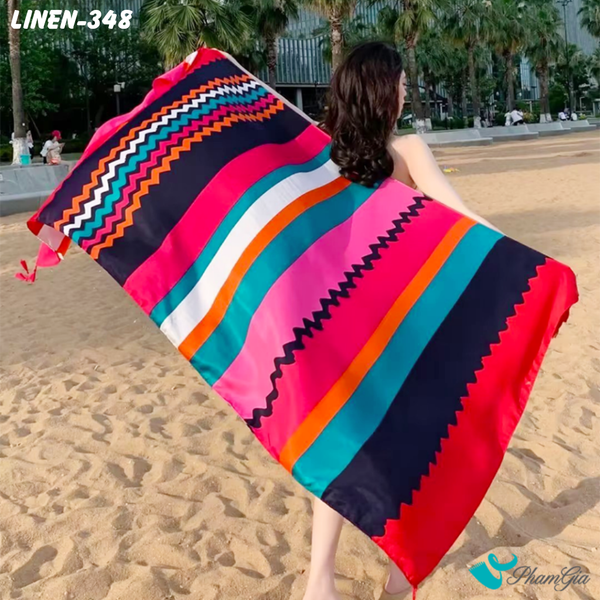 Khăn Choàng Linen Boho Họa Tiết Thổ Cẩm (LNTC348)