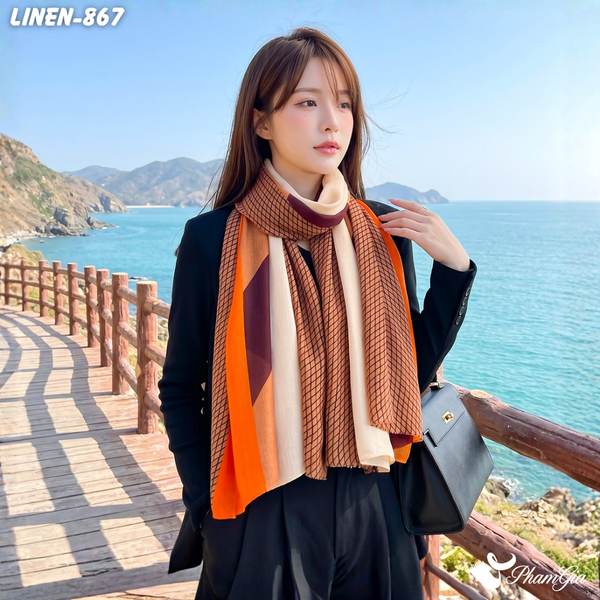 Khăn Choàng Linen Phong Cách Hàn Quốc (LINEN867)