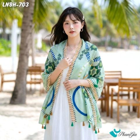Khăn Choàng Linen Boho Họa Tiết Thổ Cẩm Cá Tính (LNBH703)