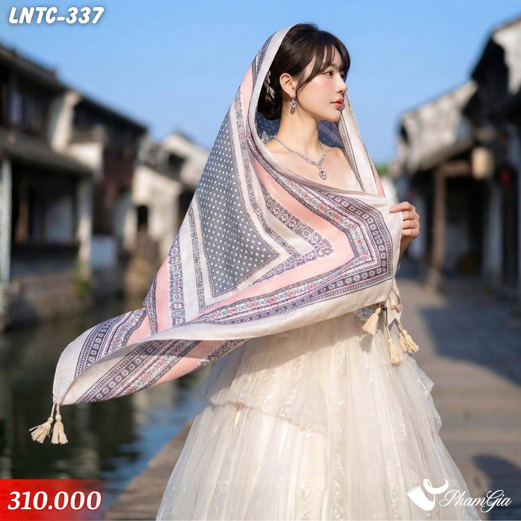 Khăn Choàng Linen Boho Họa Tiết Thổ Cẩm (BLNTC337)