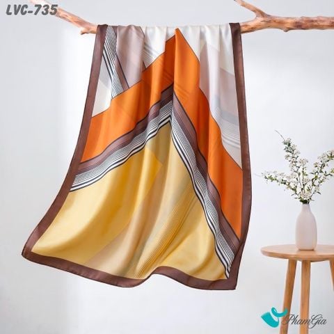 Khăn Choàng Lụa Vân Châu Họa Tiết Thổ Lập Thể Phối Nhiều Màu Cá Tính (LVC735)