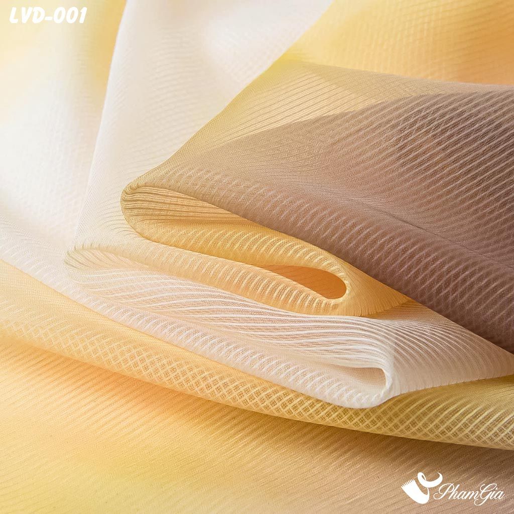Khăn Choàng Lụa Gân Vân Du Ombre Phối Màu Vàng Nâu Sang Trọng (LVD001)