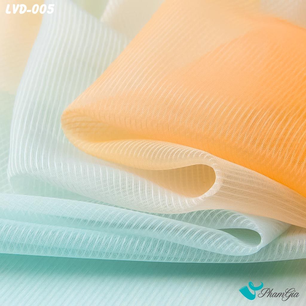 Khăn Choàng Lụa Gân Vân Du Ombre Phối Màu Cam - Xanh Minh Thanh Lịch (LVD005)