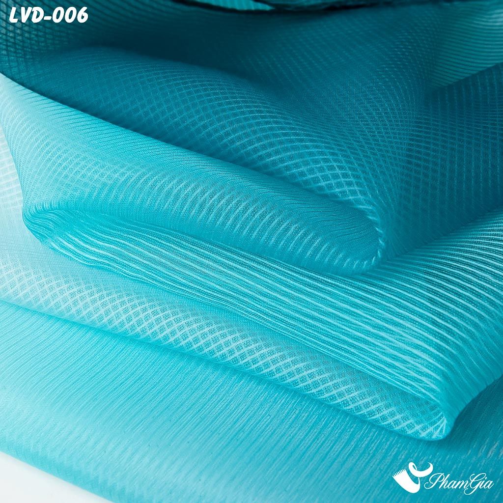 Khăn Choàng Lụa Gân Vân Du Ombre Phối Màu Xanh Navy - Xanh Ngọc Trang Nhã (LVD006)